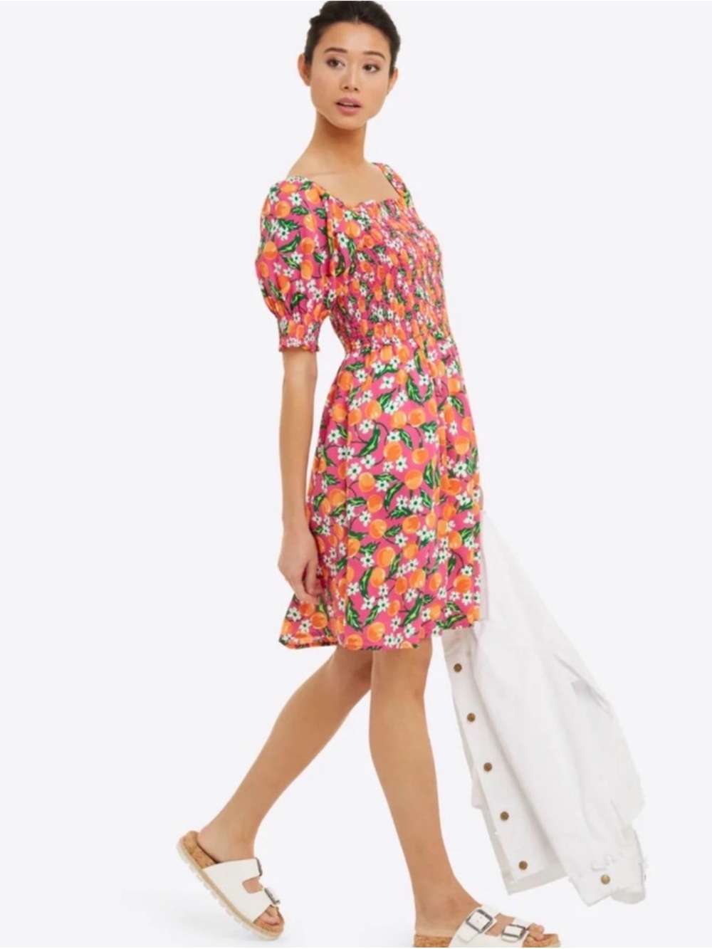 Draper James Cam floral Smocked Sweetheart Mini Dress